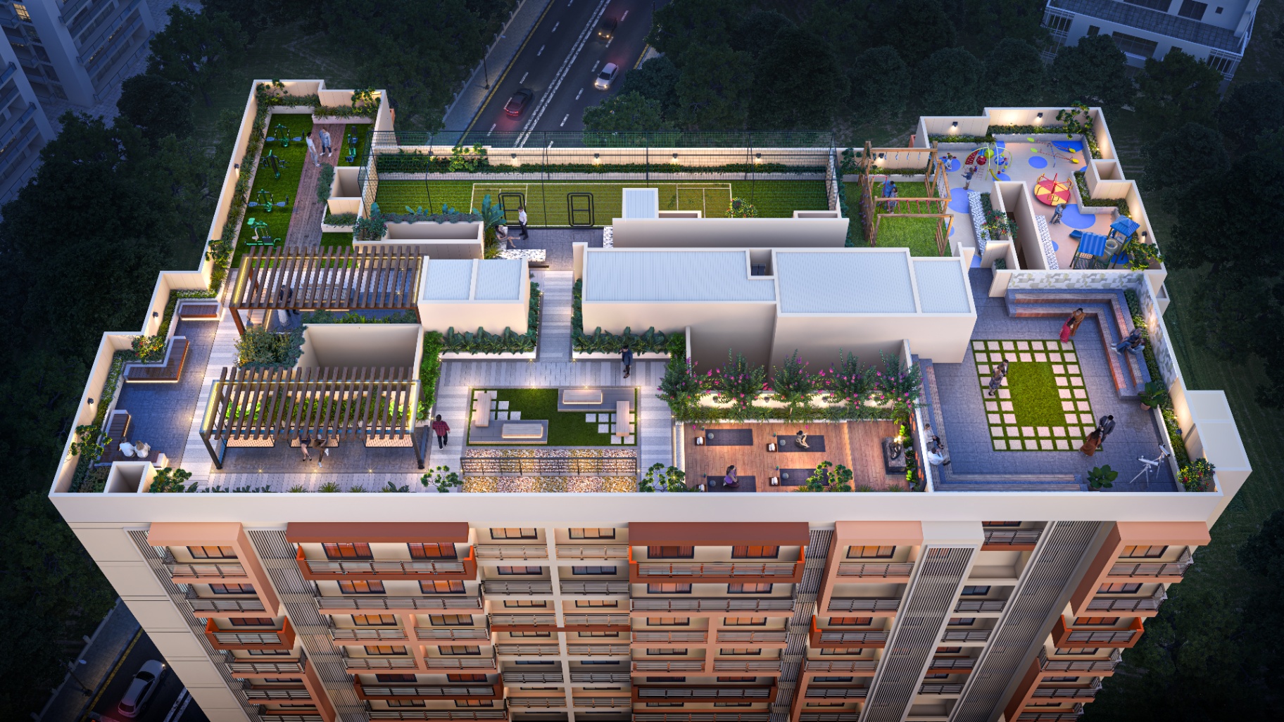 Rooftop leisure & landscaped terrace